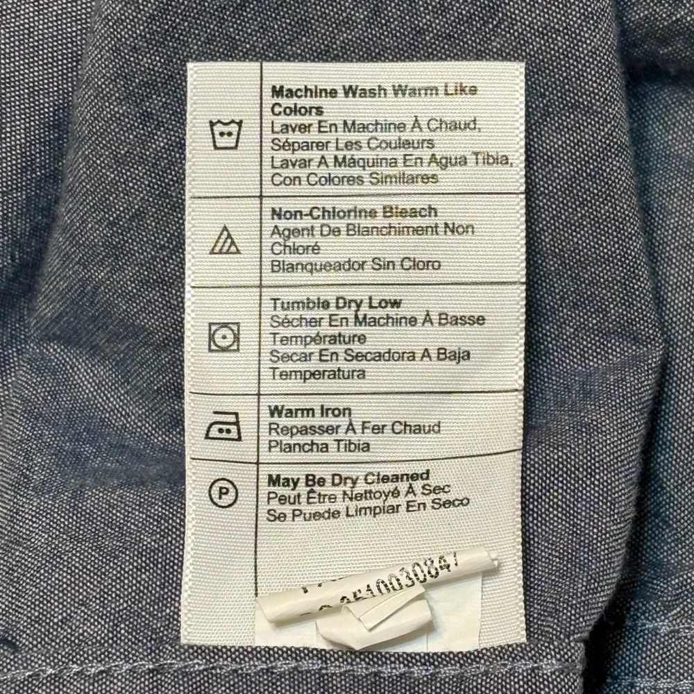Carhartt Mens Loose Fit Blue Chambray Button Down Work Shirt XL